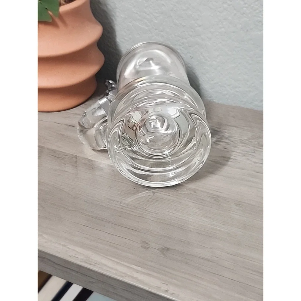 Vtg  Etched Crystal German Beer Mug Tankard Stein Glass Pheasant Pewter Lid 6.5